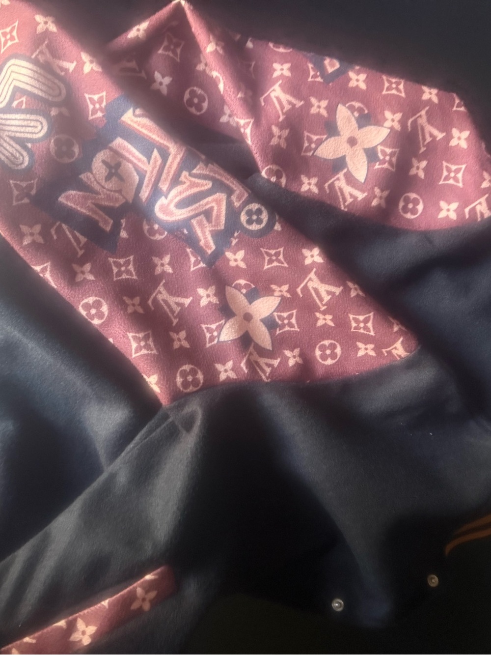 Louis Vuitton Black and Brown Monogram Varsity Jacket - Picture 6 of 7